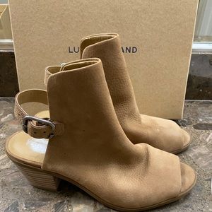Lucky brand open toe booties